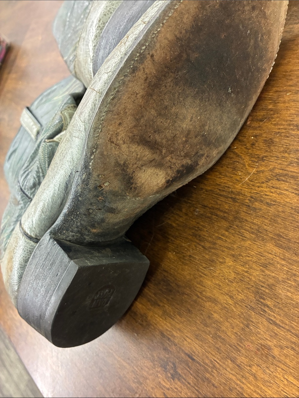 Dan Post Gray Western Cowboy Boots Size 11.5 B - Picture 3 of 5